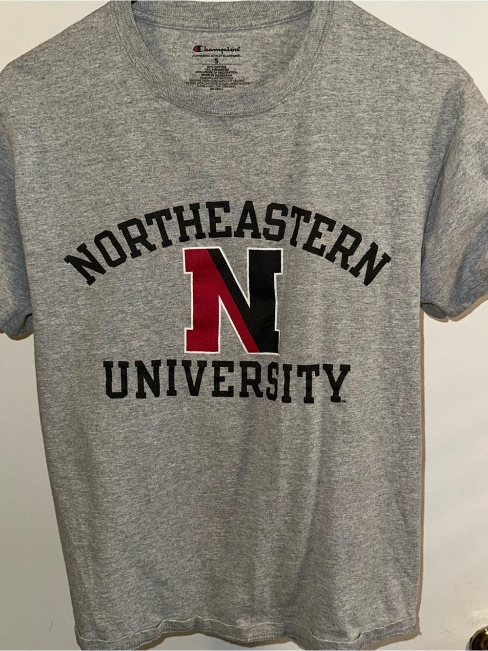 Champion Men's Gray Northeastern University Graphic T-Shirt small